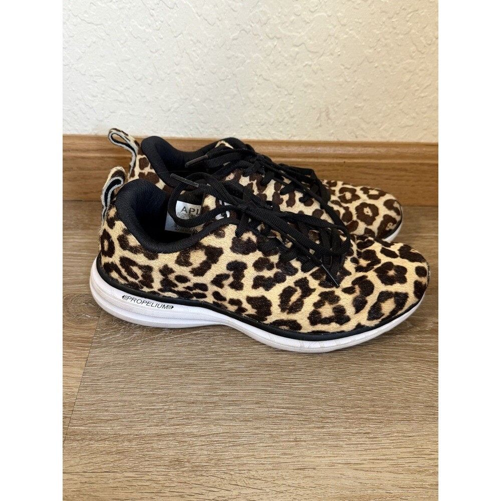 APL Athletic Propulsion Labs Leopard Print Calf Hair Sneakers Womens 7